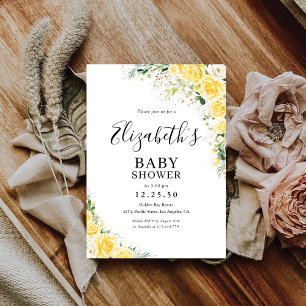Elegant Yellow Baby Shower Invitation