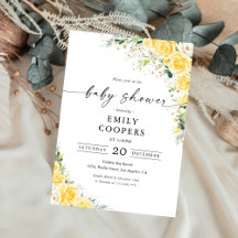 Elegant Yellow Baby Shower Invitation