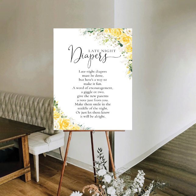Elegant Yellow Baby Shower Poster (Creator Uploaded)