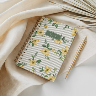 Elegant Yellow & Beige Petal Floral Notebook