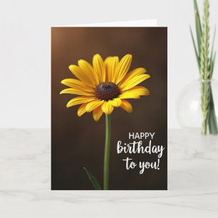 Elegant Yellow Birthday Card