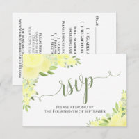 Elegant Yellow Boho Floral Calligraphy Wedding