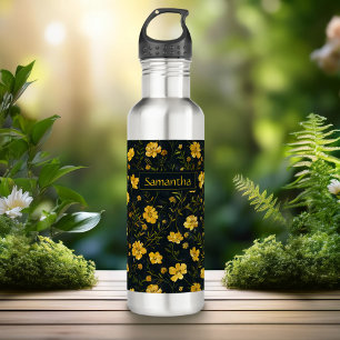 Elegant Yellow Buttercup Flower Pattern 710 Ml Water Bottle