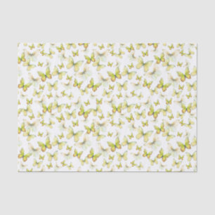 Elegant Yellow Butterflies Pattern Tissue Paper