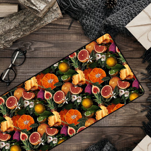 Elegant yellow citrus oranges fruits pattern desk mat