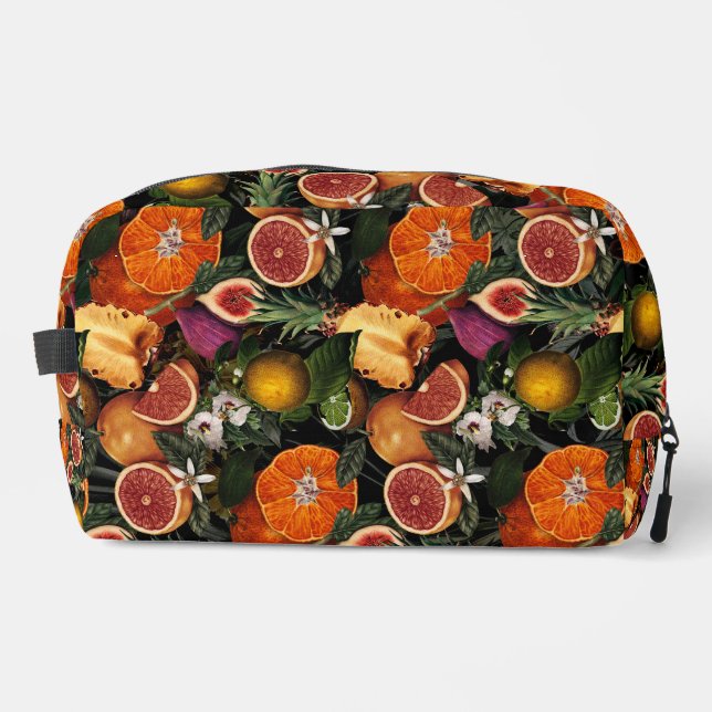 Elegant yellow citrus oranges fruits pattern dopp kit (Front)