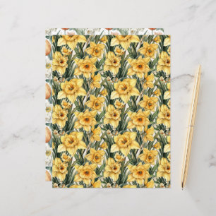 Elegant yellow Daffodil and Tulips Easter Flowers