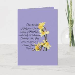 Elegant Yellow Daffodil wedding Save the Date Card