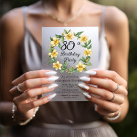 Elegant Yellow Daffodils Floral 80th Birthday