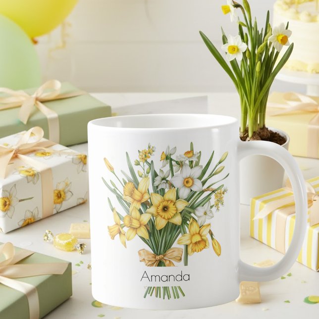 Elegant Yellow Daffodils March Birthday Coffee Mug (Creator Uploaded)