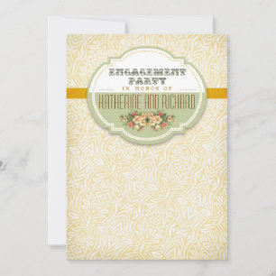 elegant yellow engagement party invitations