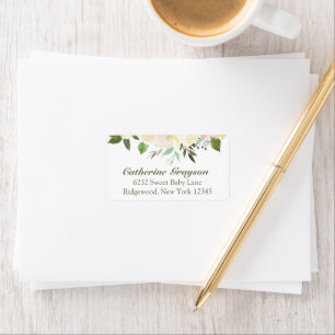 Elegant Yellow Floral Baby Shower Return Address Label