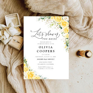 Elegant Yellow Floral Bridal Shower Invitation