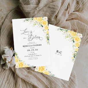 Elegant Yellow Floral Bridal Shower Invitation