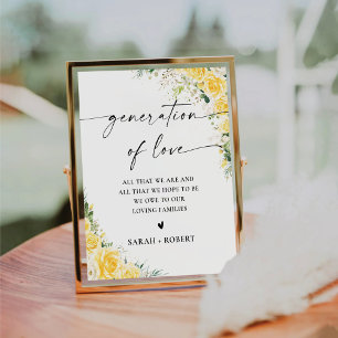 Elegant Yellow Floral Generation of Love Sign