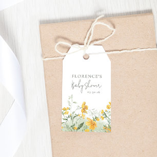 Elegant Yellow Floral Gift Tag