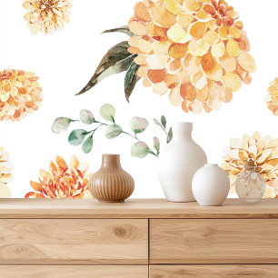 Elegant Yellow Floral Pattern Wallpaper