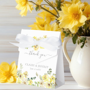 Elegant Yellow Floral Spring Wedding Favour Box