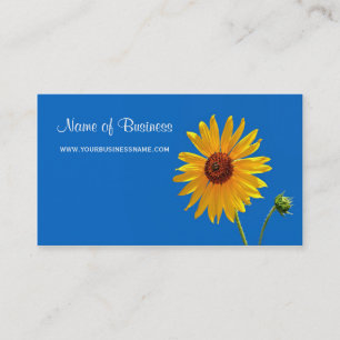 Elegant Yellow Floral Summer Sunflower Blue Sky Business Card