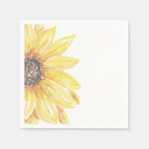 Elegant Yellow Floral Sunflower Baby Shower Napkin