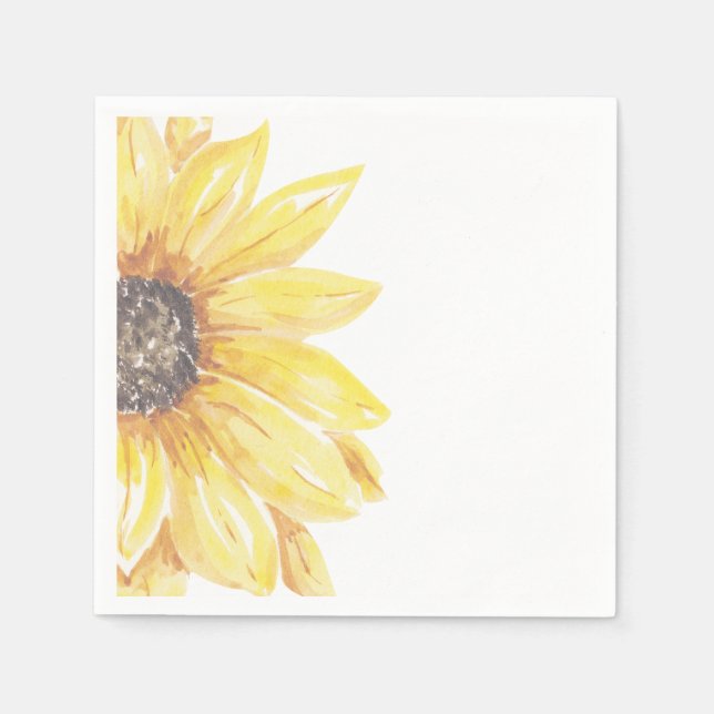 Elegant Yellow Floral Sunflower Baby Shower Napkin (Front)
