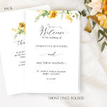 Elegant Yellow Floral Wedding Ceremony Program<br><div class="desc">Welcome your guest with this exquisite wedding ceremony program, featuring delicate watercolor floral details in a beautiful blend of yellow, ochre and mustard hues and modern hand written calligraphy elements. Ability to personalise text in all sides. NOTE: this programs arrive flat and require folding down the middle to assemble. The...</div>