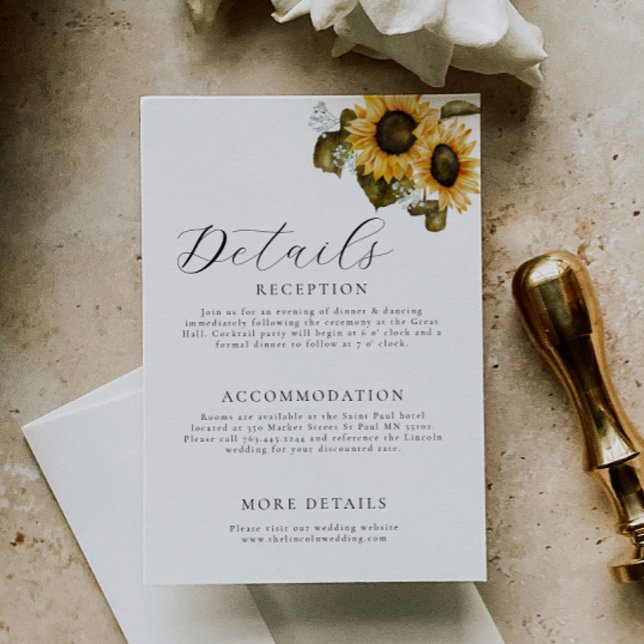 Elegant Yellow Floral Wedding Enclosure Card (Creator Uploaded)