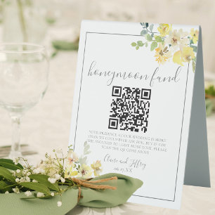 Elegant Yellow Floral Wedding Honeymoon Fund