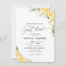 Elegant Yellow Floral Wedding Invitation
