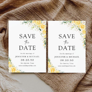 Elegant Yellow Floral Wedding Save The Date