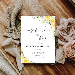 Elegant Yellow Floral Wedding Save The Date