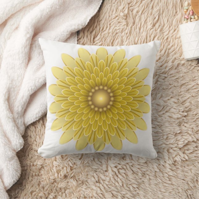 Elegant Yellow Flower Floral Cushion (Blanket)