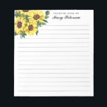Elegant Yellow Flower Personalised Notepad<br><div class="desc">Elegant Yellow Flowers. Perfect for wedding,  birthday or any occasions.</div>