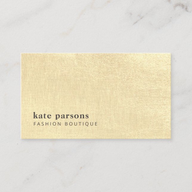 Elegant Yellow Glitter Linen Business Card (Front)