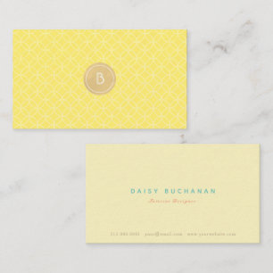 Elegant Yellow Gold Monogram Business Card