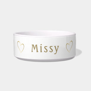 Elegant Yellow Gold Personalised Pet Bowl