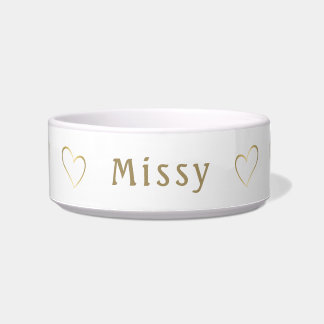 Elegant Yellow Gold Personalised Pet Bowl