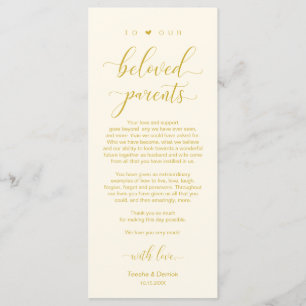Elegant Yellow Gold, Place Setting Thank You Card