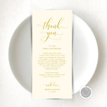 Elegant Yellow Gold, Place Setting Thank You Card<br><div class="desc">This is the Modern classy Yellow Gold, Dinner Place Setting Thank You Cards. Share the love and show your appreciation to your guests, when they sit down at their seat and read this personalised charming thank you place setting card. It's a wonderful way to kick off your special day celebration!...</div>