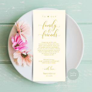 Elegant Yellow Gold, Place Setting Thank You Card