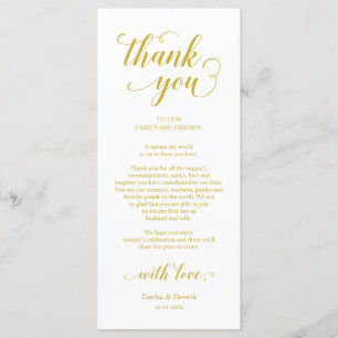 Elegant Yellow Gold, Place Setting Thank You Card