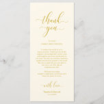 Elegant Yellow Gold, Place Setting Thank You Card<br><div class="desc">This is the Modern classy Yellow Gold, Dinner Place Setting Thank You Cards. Share the love and show your appreciation to your guests, when they sit down at their seat and read this personalised charming thank you place setting card. It's a wonderful way to kick off your special day celebration!...</div>