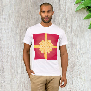 Elegant Yellow Gold Pom Pom Gift Bow T-Shirt