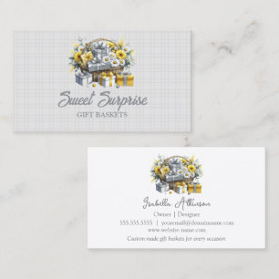 Elegant Yellow Gold Silver Gift Basket Business Card