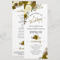 Elegant Yellow & Gold Watercolor Floral Wedding