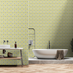 Elegant Yellow Green Mist Daisy Flowers Small Tile Wallpaper
