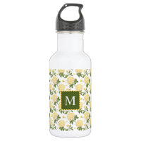 Elegant Yellow Hydragea Floral Monogram