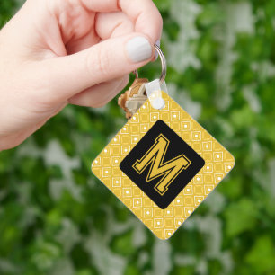 Elegant Yellow Keychain with Monogram