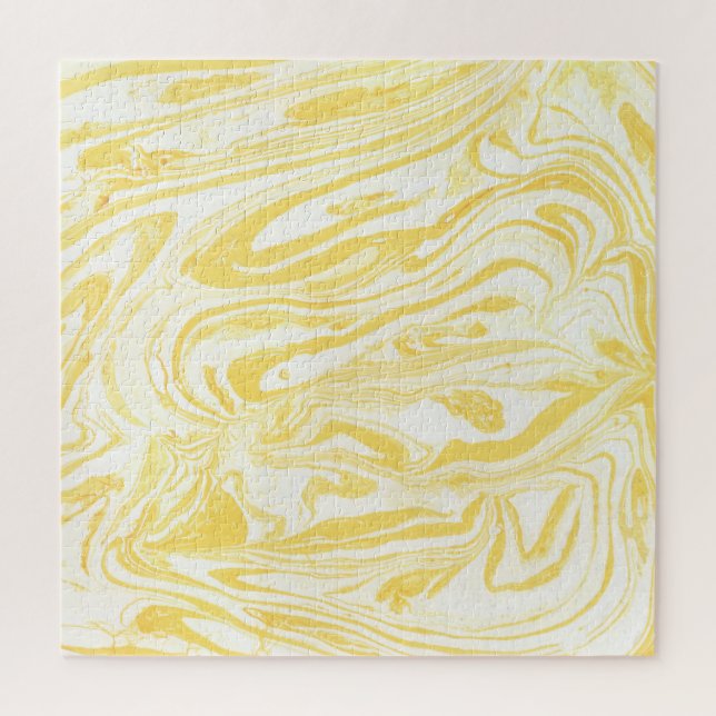 Elegant Yellow Marble: Hand-Drawn Texture Jigsaw Puzzle (Vertical)