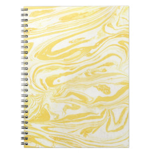 Elegant Yellow Marble: Hand-Drawn Texture Notebook